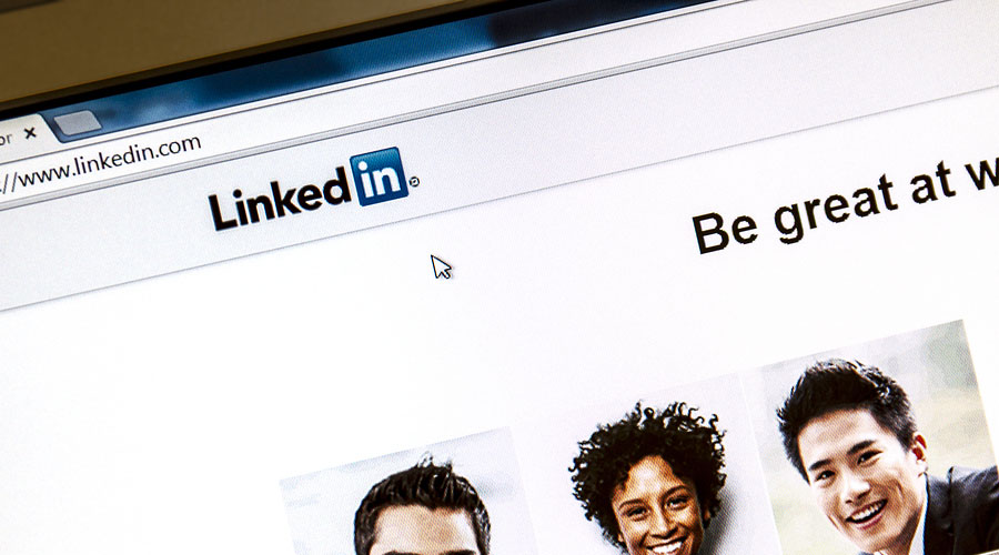 Ostersund, Sweden - August 3, 2014: Linkedin webpage on a comput