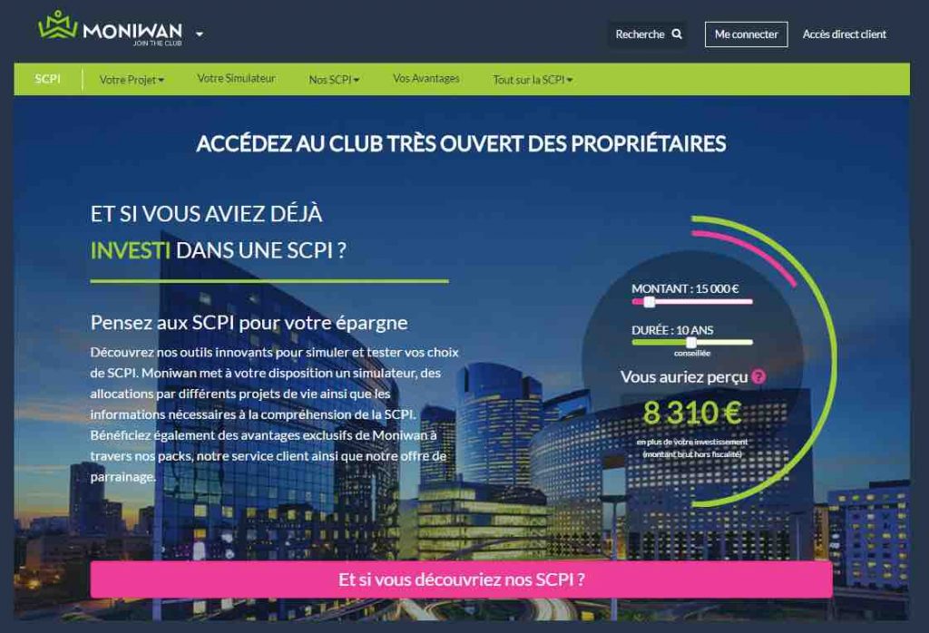 Capture d'écran de l'application Moniwan