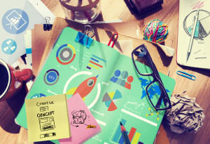 New Business Chart Innovation Teamwork Global Business Concept