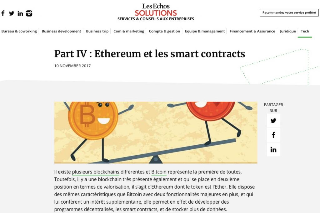 ethereum et les smart contracts